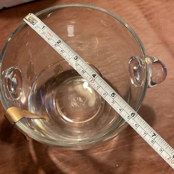 Vintage Cera Vinyl Ice Bucket Set: Mid-century Barware With  Vintage Crystal glass ice bucket gold Leaf design cocktail party